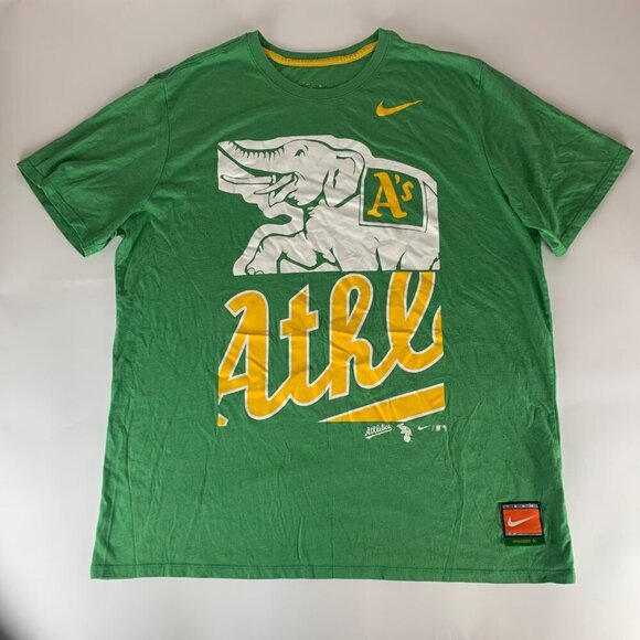 Oakland Athletics MLB Green Nike Short Sleeve Crewneck Shirt Mens XL - Picture 1 of 5
